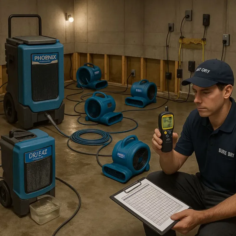 Structural Drying and Dehumidification process in Marstons Mills, MA